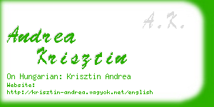 andrea krisztin business card